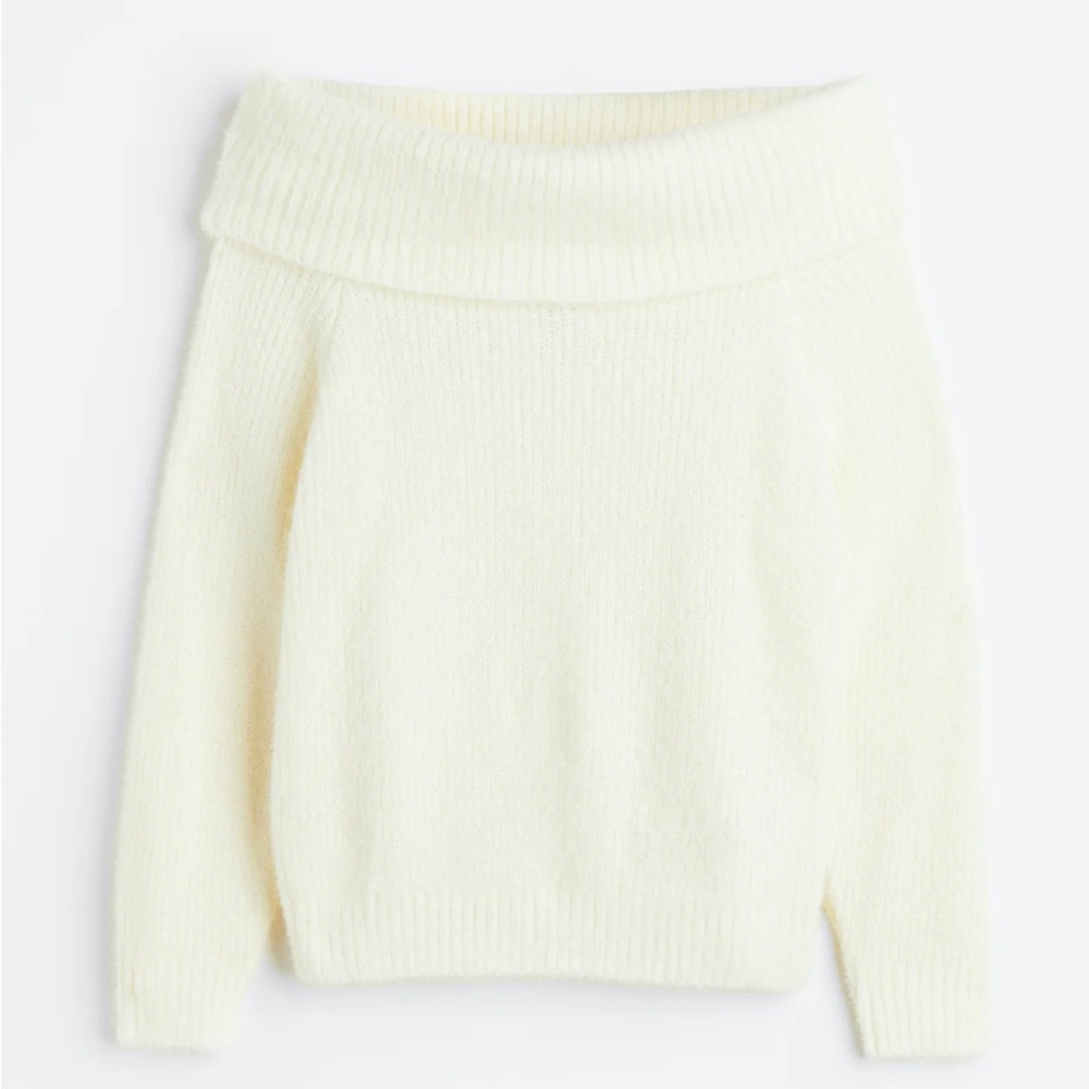 Cream off the shoulder Sweater